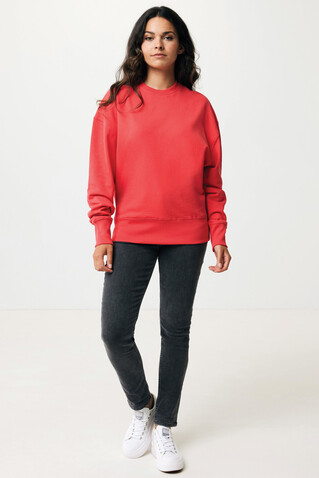 IQONIQ Kruger Relax-Rundhals-Sweater aus recycelt. Baumwolle luscious red bedrucken, Art.-Nr. T9302.008.XXXL