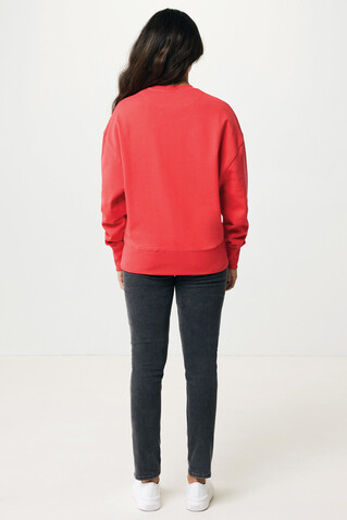 IQONIQ Kruger Relax-Rundhals-Sweater aus recycelt. Baumwolle luscious red bedrucken, Art.-Nr. T9302.008.XXXL