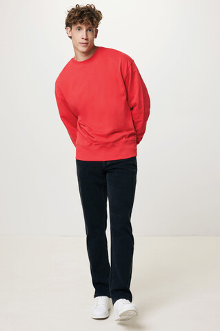 IQONIQ Kruger Relax-Rundhals-Sweater aus recycelt. Baumwolle luscious red bedrucken, Art.-Nr. T9302.008.XXXL