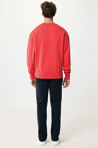 IQONIQ Kruger Relax-Rundhals-Sweater aus recycelt. Baumwolle luscious red bedrucken, Art.-Nr. T9302.008.XXXL