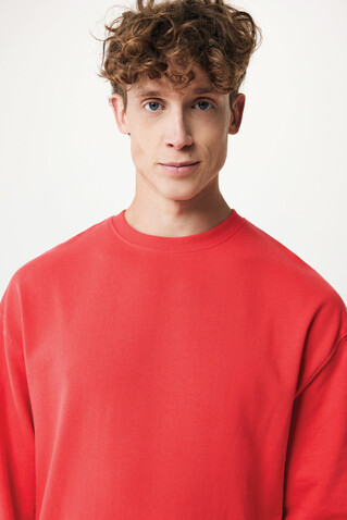 IQONIQ Kruger Relax-Rundhals-Sweater aus recycelt. Baumwolle luscious red bedrucken, Art.-Nr. T9302.008.XXXL