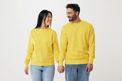 IQONIQ Etosha Lightweight Sweater aus recycelter Baumwolle gelb bedrucken, Art.-Nr. T9303.045.XXS
