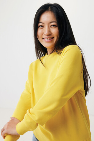 IQONIQ Etosha Lightweight Sweater aus recycelter Baumwolle gelb bedrucken, Art.-Nr. T9303.045.XXS