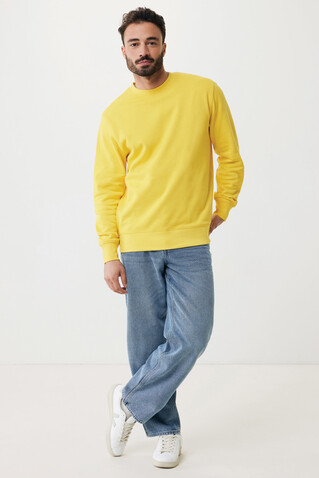 IQONIQ Etosha Lightweight Sweater aus recycelter Baumwolle gelb bedrucken, Art.-Nr. T9303.045.XXS