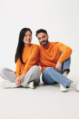 IQONIQ Etosha Lightweight Sweater aus recycelter Baumwolle orange bedrucken, Art.-Nr. T9303.044.L