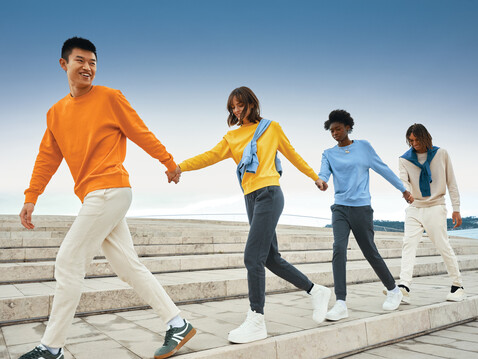 IQONIQ Etosha Lightweight Sweater aus recycelter Baumwolle orange bedrucken, Art.-Nr. T9303.044.L