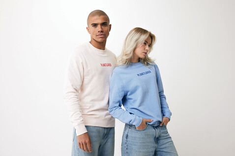IQONIQ Etosha Lightweight Sweater aus recycelter Baumwolle cloud pink bedrucken, Art.-Nr. T9303.039.M