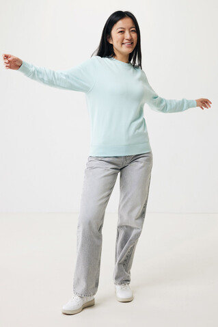 IQONIQ Etosha Lightweight Sweater aus recycelter Baumwolle crushed mint bedrucken, Art.-Nr. T9303.037.XXXL