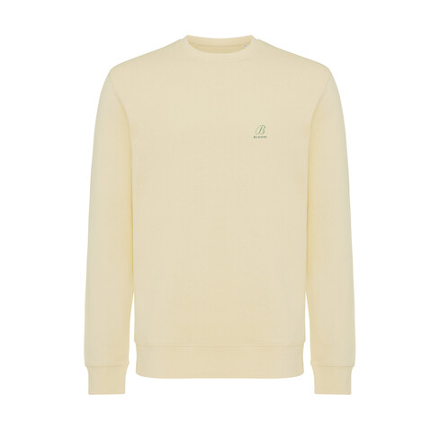 IQONIQ Etosha Lightweight Sweater aus recycelter Baumwolle cream yellow bedrucken, Art.-Nr. T9303.036.L