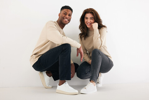 IQONIQ Etosha Lightweight Sweater aus recycelter Baumwolle desert bedrucken, Art.-Nr. T9303.006.S