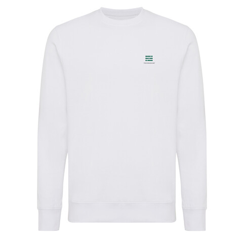 IQONIQ Etosha Lightweight Sweater aus recycelter Baumwolle recycled white bedrucken, Art.-Nr. T9303.004.L