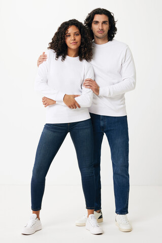 IQONIQ Etosha Lightweight Sweater aus recycelter Baumwolle recycled white bedrucken, Art.-Nr. T9303.004.L