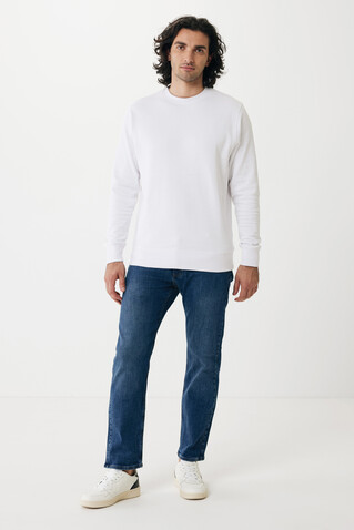 IQONIQ Etosha Lightweight Sweater aus recycelter Baumwolle recycled white bedrucken, Art.-Nr. T9303.004.L