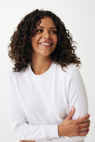 IQONIQ Etosha Lightweight Sweater aus recycelter Baumwolle recycled white bedrucken, Art.-Nr. T9303.004.L