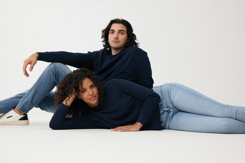 IQONIQ Etosha Lightweight Sweater aus recycelter Baumwolle navy blau bedrucken, Art.-Nr. T9303.002.XXL IQONIQ Etosha Lightweight Sweater aus recycelter Baumwolle navy blau bedrucken, Art.-Nr. T9303.002.XXL