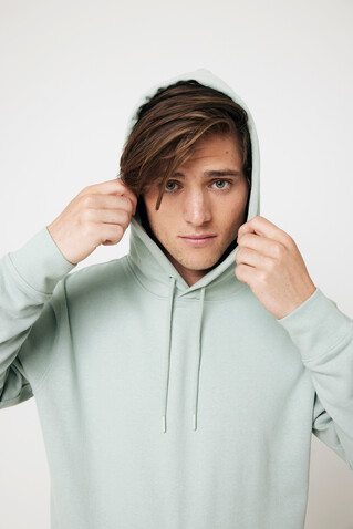 IQONIQ Jasper Hoodie aus recycelter Baumwolle Iceberg green bedrucken, Art.-Nr. T9400.023.XXXL