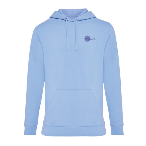IQONIQ Jasper Hoodie aus recycelter Baumwolle sky blue bedrucken, Art.-Nr. T9400.022.L