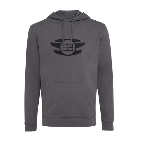IQONIQ Jasper Hoodie aus recycelter Baumwolle anthrazit bedrucken, Art.-Nr. T9400.019.S