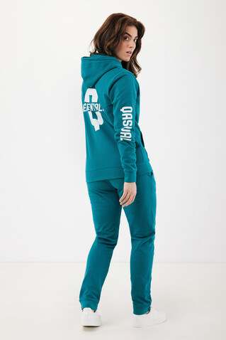 IQONIQ Jasper Hoodie aus recycelter Baumwolle verdigris bedrucken, Art.-Nr. T9400.009.XXS