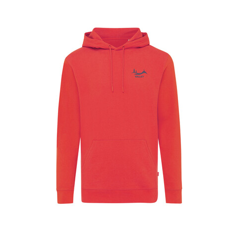 IQONIQ Jasper Hoodie aus recycelter Baumwolle luscious red bedrucken, Art.-Nr. T9400.008.S