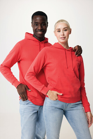 IQONIQ Jasper Hoodie aus recycelter Baumwolle luscious red bedrucken, Art.-Nr. T9400.008.S
