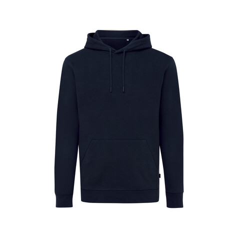 IQONIQ Jasper Hoodie aus recycelter Baumwolle navy blau bedrucken, Art.-Nr. T9400.002.L