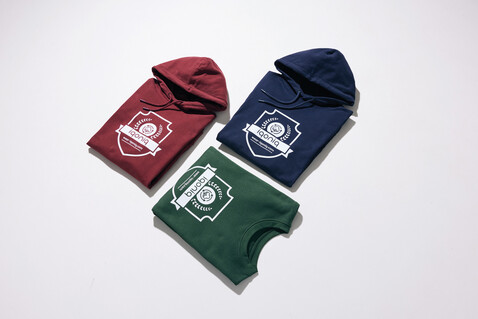 IQONIQ Jasper Hoodie aus recycelter Baumwolle navy blau bedrucken, Art.-Nr. T9400.002.L