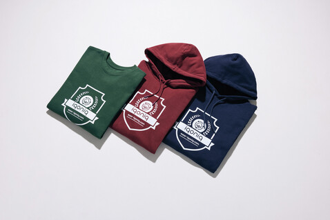 IQONIQ Jasper Hoodie aus recycelter Baumwolle navy blau bedrucken, Art.-Nr. T9400.002.L