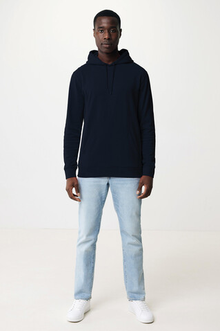 IQONIQ Jasper Hoodie aus recycelter Baumwolle navy blau bedrucken, Art.-Nr. T9400.002.L