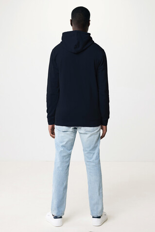 IQONIQ Jasper Hoodie aus recycelter Baumwolle navy blau bedrucken, Art.-Nr. T9400.002.L