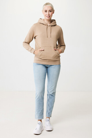 IQONIQ Torres ungefärbter Hoodie aus recycelter Baumwolle heather brown bedrucken, Art.-Nr. T9401.017.L