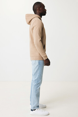 IQONIQ Torres ungefärbter Hoodie aus recycelter Baumwolle heather brown bedrucken, Art.-Nr. T9401.017.L