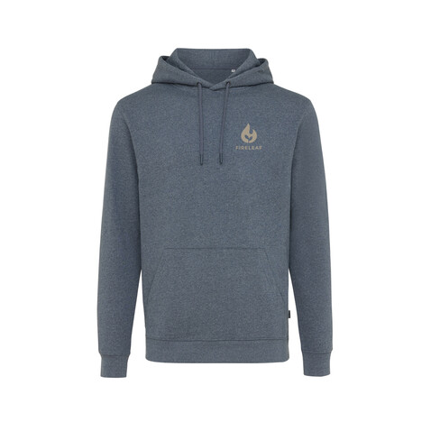 IQONIQ Torres ungefärbter Hoodie aus recycelter Baumwolle heather navy bedrucken, Art.-Nr. T9401.016.L