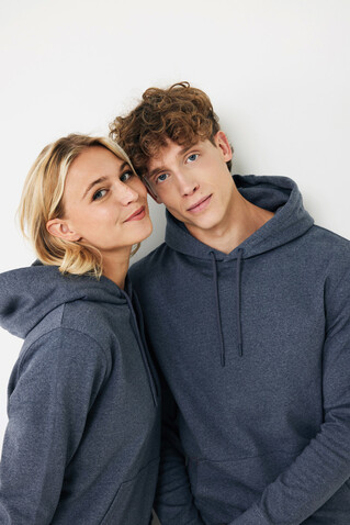 IQONIQ Torres ungefärbter Hoodie aus recycelter Baumwolle heather navy bedrucken, Art.-Nr. T9401.016.L