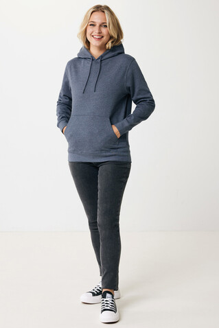 IQONIQ Torres ungefärbter Hoodie aus recycelter Baumwolle heather navy bedrucken, Art.-Nr. T9401.016.L