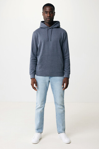 IQONIQ Torres ungefärbter Hoodie aus recycelter Baumwolle heather navy bedrucken, Art.-Nr. T9401.016.L