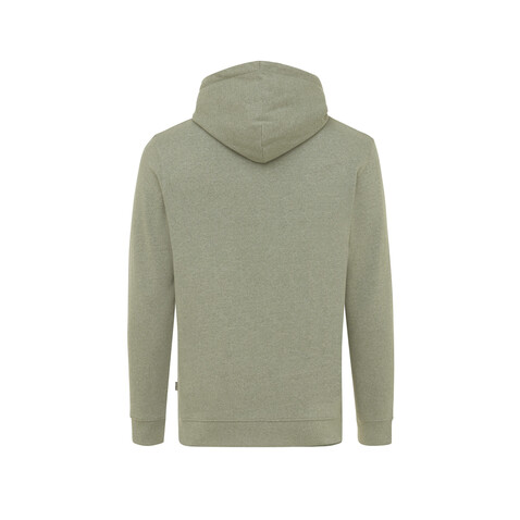 IQONIQ Torres ungefärbter Hoodie aus recycelter Baumwolle heather green bedrucken, Art.-Nr. T9401.015.XXL