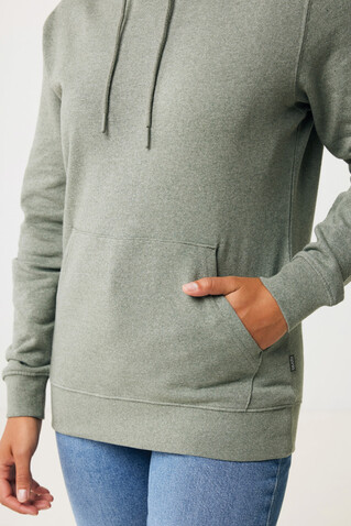 IQONIQ Torres ungefärbter Hoodie aus recycelter Baumwolle heather green bedrucken, Art.-Nr. T9401.015.XXL