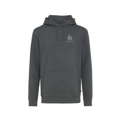 IQONIQ Torres ungefärbter Hoodie aus recycelter Baumwolle heather anthracite bedrucken, Art.-Nr. T9401.014.XXL