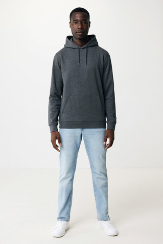 IQONIQ Torres ungefärbter Hoodie aus recycelter Baumwolle heather anthracite bedrucken, Art.-Nr. T9401.014.XXL