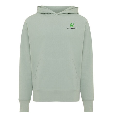 IQONIQ Yoho Relax-Hoodie aus recycelter Baumwolle Iceberg green bedrucken, Art.-Nr. T9402.023.XXL
