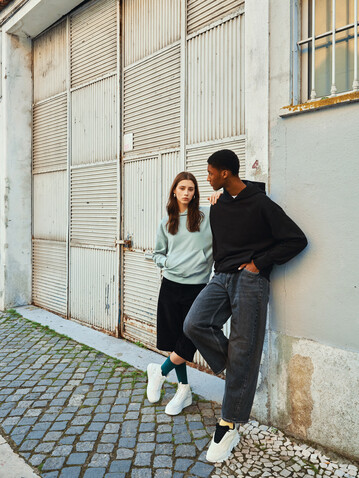 IQONIQ Yoho Relax-Hoodie aus recycelter Baumwolle Iceberg green bedrucken, Art.-Nr. T9402.023.XXL