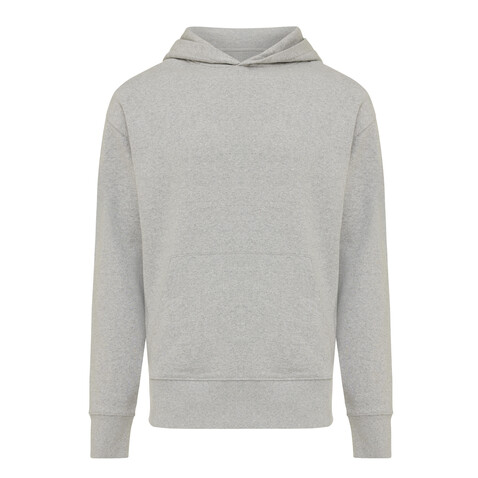 IQONIQ Yoho Relax-Hoodie aus recycelter Baumwolle heather grey bedrucken, Art.-Nr. T9402.013.XS