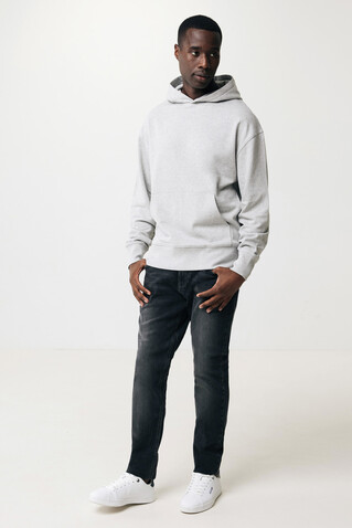 IQONIQ Yoho Relax-Hoodie aus recycelter Baumwolle heather grey bedrucken, Art.-Nr. T9402.013.XS