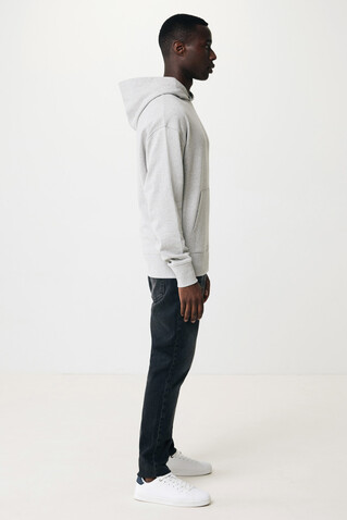 IQONIQ Yoho Relax-Hoodie aus recycelter Baumwolle heather grey bedrucken, Art.-Nr. T9402.013.XS
