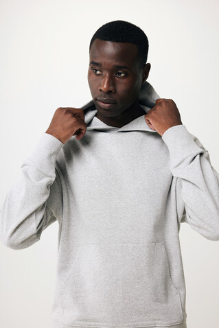 IQONIQ Yoho Relax-Hoodie aus recycelter Baumwolle heather grey bedrucken, Art.-Nr. T9402.013.XS
