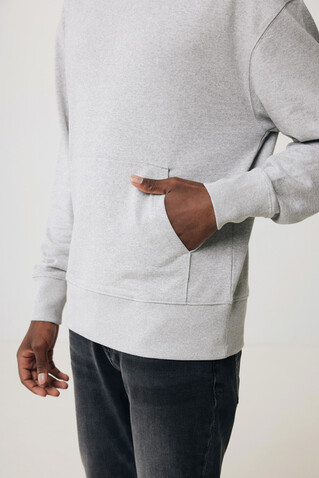 IQONIQ Yoho Relax-Hoodie aus recycelter Baumwolle heather grey bedrucken, Art.-Nr. T9402.013.XS