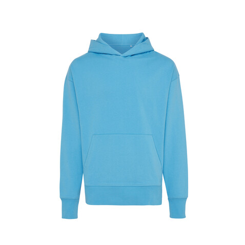 IQONIQ Yoho Relax-Hoodie aus recycelter Baumwolle tranquil blue bedrucken, Art.-Nr. T9402.010.XXXL