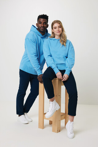 IQONIQ Yoho Relax-Hoodie aus recycelter Baumwolle tranquil blue bedrucken, Art.-Nr. T9402.010.XXXL