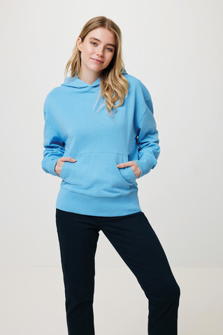 IQONIQ Yoho Relax-Hoodie aus recycelter Baumwolle tranquil blue bedrucken, Art.-Nr. T9402.010.XXXL